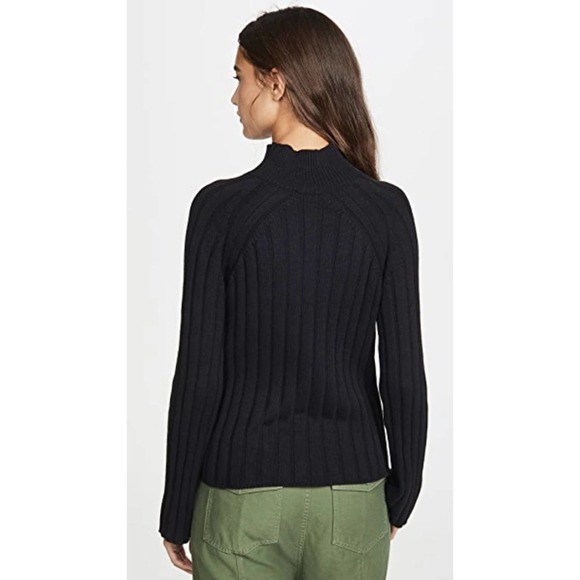 Bop Basics Wide Rib Mock Neck Sweater in Black Size S - Picture 2 of 9